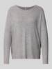 Soyaconcept Sweatshirt mit geripptem Rundhalsausschnitt Modell 'Biara' Mittelgrau Melange
