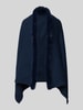 Fraas Poncho mit Kunstfellbesatz Dunkelblau