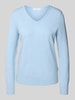 Christian Berg Woman Bluzka z długim rękawem o kroju regular fit z imitacji dzianiny z mieszanki wiskozy Jasnoniebieski melanż