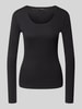 OPUS Slim Fit Langarmshirt aus Baumwoll-Modal-Mix Modell 'Sorana' Black