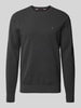 Tommy Hilfiger Gebreide pullover met ronde hals Antraciet