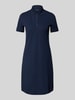 Christian Berg Woman Knielanges Polokleid mit Strukturmuster Dunkelblau