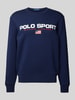 Polo Sport Sweatjack met labelstitching Donkerblauw