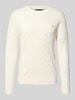 Tommy Hilfiger Regular fit gebreide pullover van zuiver katoen Ecru