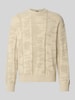 BOSS Orange Regular fit gebreide pullover van katoenmix, model 'KIRESO' Beige