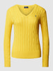 Polo Ralph Lauren Gebreide pullover met V-hals, model 'KIMBERLEY' Geel