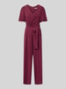 Rinascimento Jumpsuit mit Stoffgürtel Bordeaux