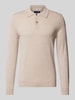 Christian Berg Men Slim Fit Strickpullover mit Polokragen Sand Melange