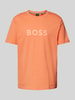 BOSS T-shirt met labelprint Oranje