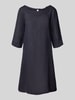 ZABAIONE Knielange jurk van puur linnen Donkerblauw