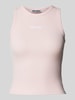 Review Tanktop mit gerippten Abschlüssen Rose