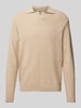 Redefined Rebel Regular fit poloshirt in design met lange mouwen, model 'ZEKE' Beige