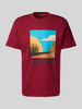 Napapijri T-shirt met labelprint, model 'ARBIA' Bordeaux