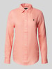 Polo Ralph Lauren Linnen blouse met labelstitching Zalm
