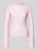 COMMA Slim Fit Bluse in Spitzen-Optik Rose