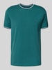 Christian Berg Men T-shirt met ribboorden Metallic groen