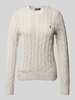 Polo Ralph Lauren Strickpullover mit Zopfmuster Modell 'RAGG JULIE' Beige Melange