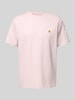 Carhartt Work In Progress T-Shirt mit Logo-Stitching Modell 'CHASE' Hellrosa