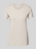 Schiesser T-Shirt mit geripptem Rundhalsausschnitt Beige