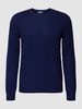 Polo Ralph Lauren Kaschmirpullover mit Zopfmuster Modell 'CABLE' Marineblau