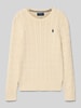 Polo Ralph Lauren Teens Gebreide pullover met kabelpatroon en ronde hals Zand
