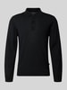 MAERZ Muenchen Regular fit gebreide pullover van zuivere scheerwol met polokraag Zwart