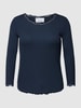 Fransa Plus PLUS SIZE Longsleeve mit Spitzenbesatz Modell 'Zamond' Marine