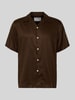 SELECTED HOMME Regular fit vrijetijdsoverhemd van een mix van lyocell en linnen, model 'REGNOA' Donkerbruin