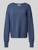 FREE/QUENT Oversized Strickpullover mit Strukturmuster Modell 'SATURN' Rauchblau