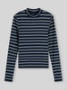 Tommy Jeans Slim Fit Langarmshirt mit Mock Neck Marine