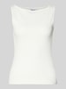 PIECES Top Slim Fit z mieszanki bawełny model 'MAY' Biały