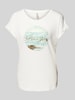Soyaconcept T-shirt met motief- en statementprint, model 'Marica' Oceaanblauw