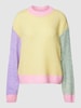 Only Gebreide pullover in colour-blocking-design, model 'MANNA' Lichtgeel