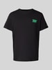 Tommy Jeans Regular Fit T-Shirt aus reiner Baumwolle mit Label-Schriftzug Black