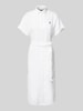 Polo Ralph Lauren Leinenkleid mit Logo-Stitching Weiss