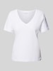 Mango T-Shirt mit V-Ausschnitt Modell 'CHALAPI' Weiss