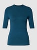 comma Gebreid shirt met ronde hals Petrol