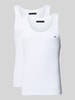 Tommy Hilfiger Slim fit tanktop van katoenmix in een set van 2 stuks Wit