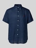 Polo Ralph Lauren Custom Fit Leinenhemd mit Button-Down-Kragen Marine