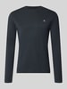 Marc O'Polo Shaped Fit Langarmshirt aus reiner Baumwolle Marine