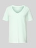 Gant T-shirt met geribde V-hals Mintgroen
