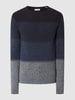 Jack & Jones Strickpullover mit Label-Patch Modell 'HILL' Dunkelblau