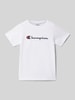 CHAMPION T-Shirt mit Label-Print Weiss