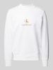 Calvin Klein Jeans Sweatshirt aus reiner Baumwolle  mit Stehkragen Offwhite