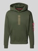 Alpha Industries Hoodie met labelprint Olijfgroen