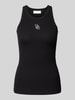 Rich & Royal Tank Top mit Label-Stitching Black