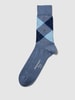 Burlington Socken mit Karomuster Modell 'KING' Anthrazit