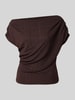 Rinascimento Bluse mit One-Shoulder-Träger Dunkelbraun