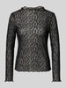 ONLY Regular Fit Langarmshirt mit transparentem Mesh-Look Black