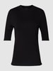 comma Gebreid shirt met ronde hals Zwart